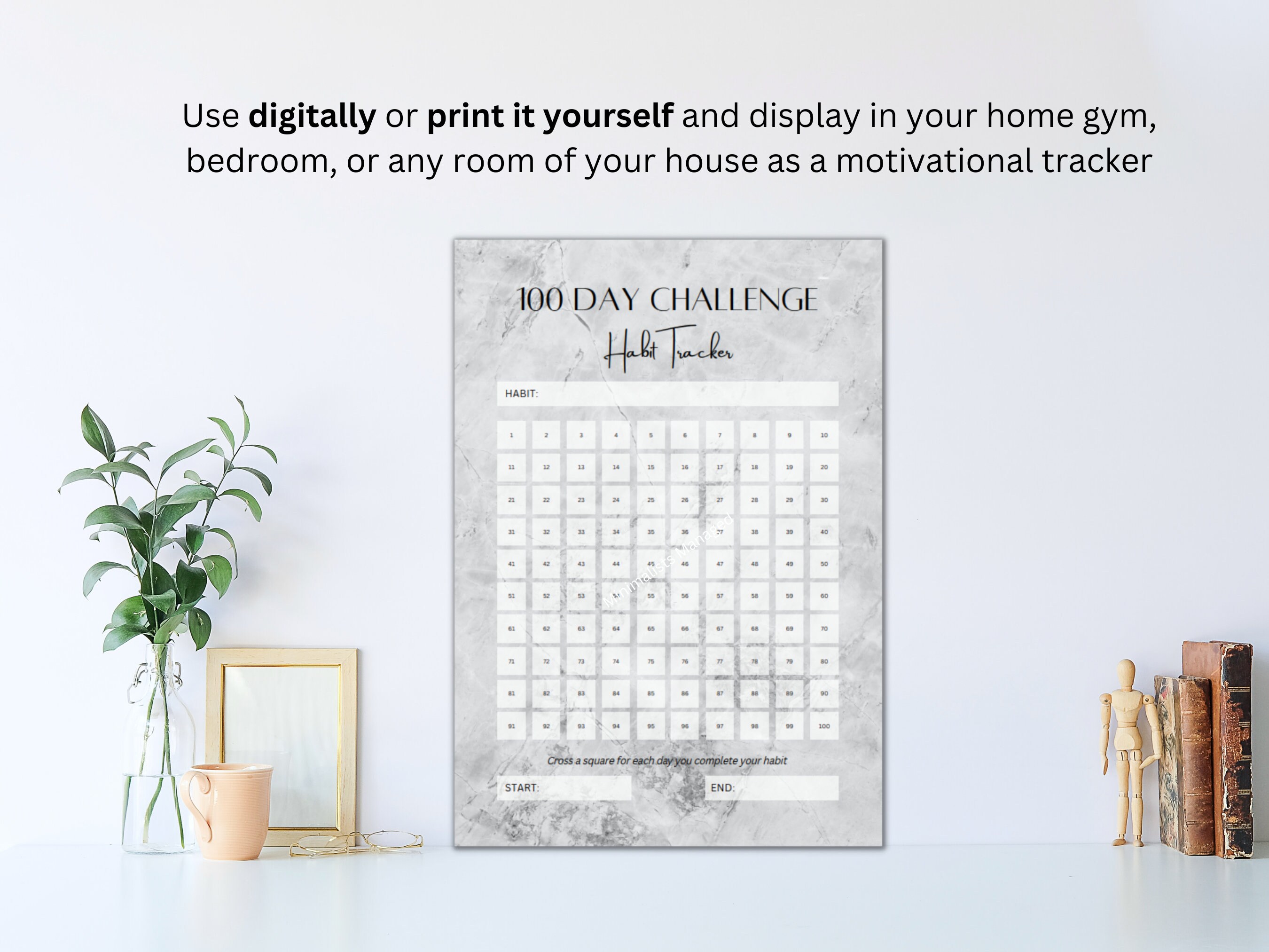 100 Day Challenge Habit Tracker (grey Mist Edition) Minimalist ...