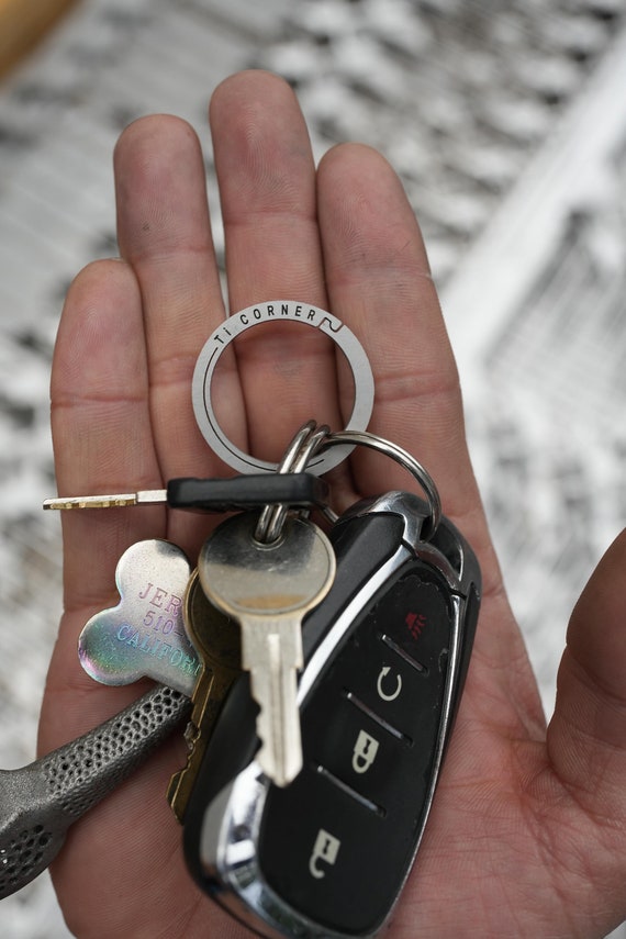 Titanium EDC Key Ring Every Day Carry Key Ring. Lanyard Key Ring