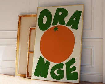 Orange Fruit Print: Funky Kitchen Wall Art (Digital Download)