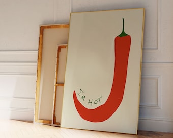 Soja arte de pared imprimible caliente. Cartel numérique du Chili. Impression amovible. Décoration de cuisine.