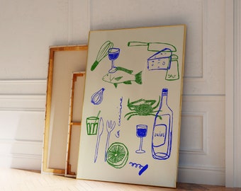Mid Century Kitchen Print: Retro Food Art (Digital Download)