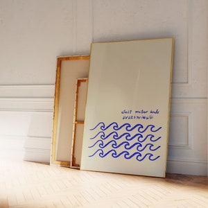 Arte de pared costero, impresión oceánica, impresión minimalista de playa, decoración de pared de casa de playa, regalo para amantes del océano, impresión artística de playa, impresión costera, digital