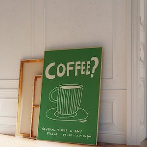 Retro Coffee Art Print: Modern Kitchen Cafe Decor