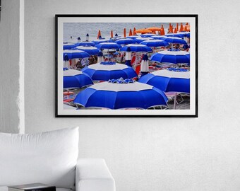 Amalfi Coast Umbrellas Print: Italy Beach Photography (Digital Download)