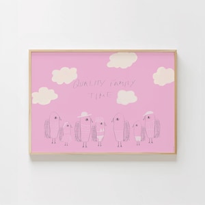 Kinderzimmer Wandkunst, Pinguin Familie Poster, Lerntier Druck, Kleinkind Zimmer Dekor, Spielzimmer Kinderzimmer Kunstwerk, Niedliche Pinguin Illustration