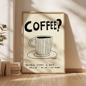 Minimalist Coffee Poster: Hand-Drawn Kitchen Art Print