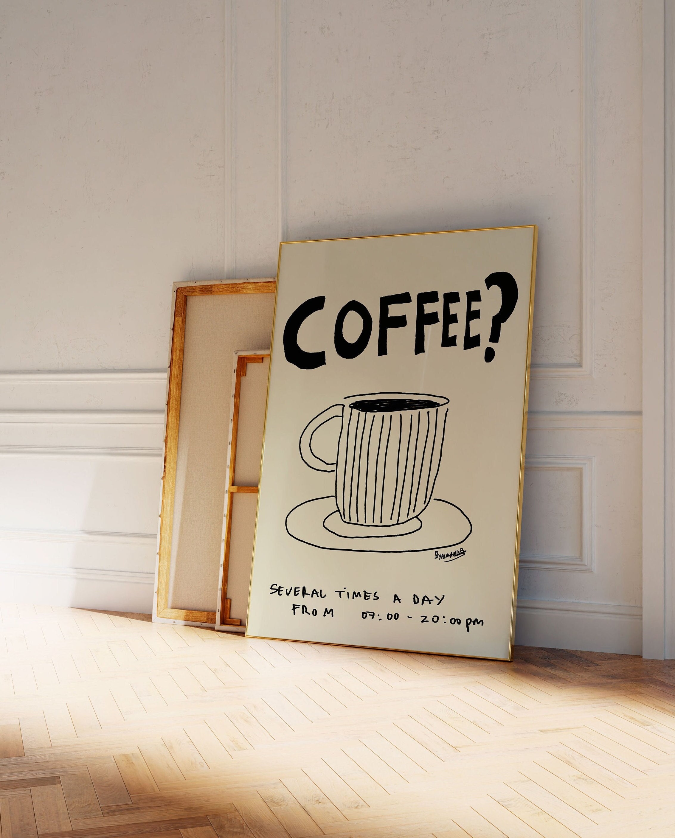 Retro Coffee Print: Quirky Kitchen Bar Wall Art (digital Print) - Etsy