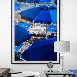 Beach Digital Print, Coastal art, Apartment Decor, Amalfi Coast Photography, Aesthetic Art for Living Room Decor, Umbrellas on the Beach