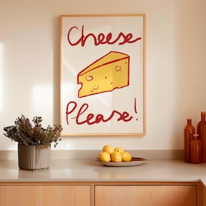 Cheese Please Print: Kitchen Wall Art, Modern Home Decor (Digital Download)