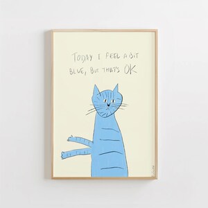 Kinder Katze Poster, Lerne für Kleinkinder, wunderliche Katze Bild, Lerne für Kleinkinder, Kinderzimmer Dekor, niedliche Tier Illustration