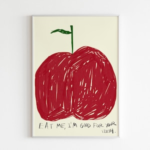 Apple print | Kitchen Wall Art | Apple Poster | Aesthetic Kitchen Decor | Fruit Printable Art