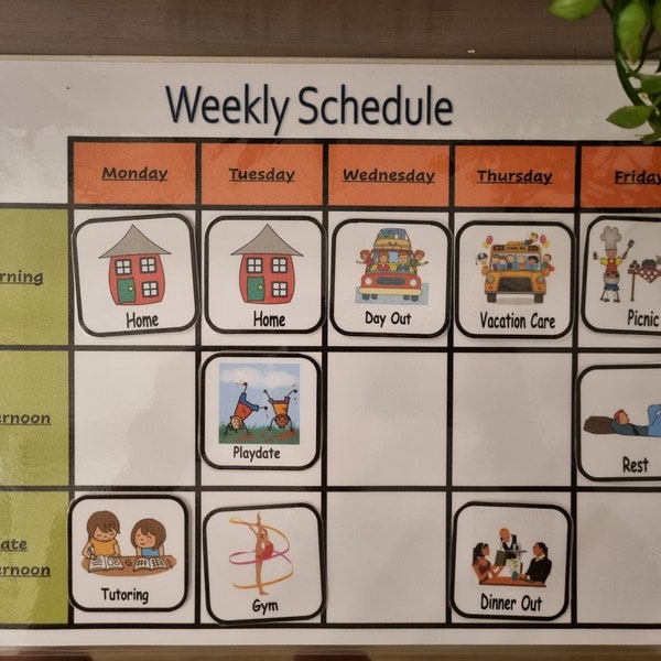 Programma visivo settimanale a casa/scuola