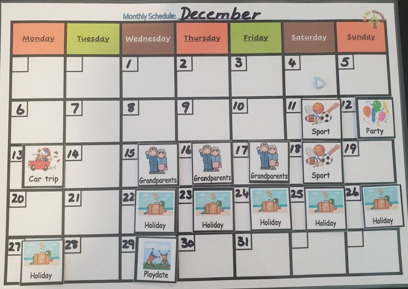 Monthly Visual Calendar - Etsy