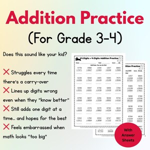 Master Addition Worksheets for Ages 8-10 - Math Practice That Builds Discipline, Not Guessing | 528 Problems | PDF Download