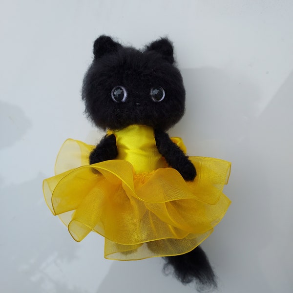 Cat doll in dress for decor | Interior doll Kitty Gift for women Gift for kids Handmade