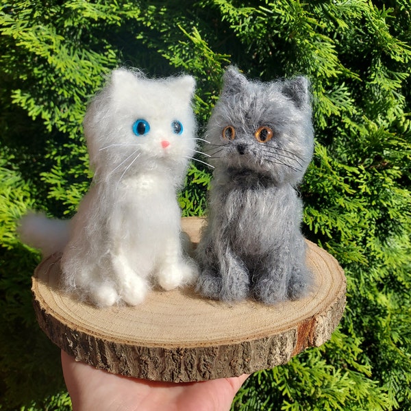 Handmade cat | Realistic cat | British | Gray Cat | Cats | Custom | Amigurumi | Figurine