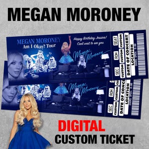 Personalisierte Megan Moroney Konzertkarte, Bin ich ok? Tour, Country-Musik bearbeitbares Andenken, Geschenk für Fans, druckbarer Souvenir Pass, Printme