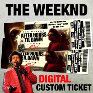 Billet de concert personnalisé The Weeknd, visite nocturne jusqu'à l'aube, souvenir Starboy, cadeau pour les fans, pass souvenir modifiable, lumières aveuglantes