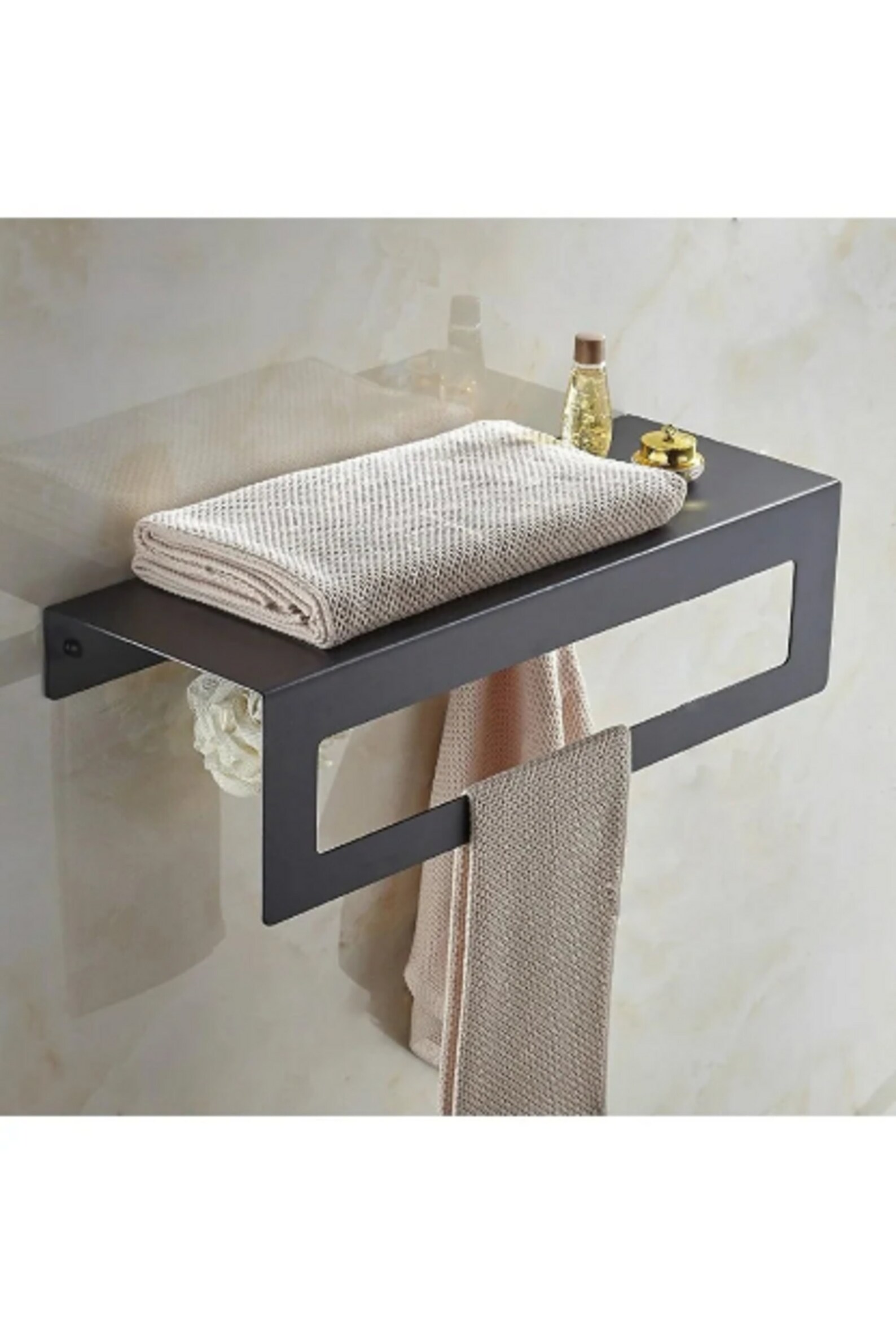 Bathroom Towel Holder With Organizer Shelf Metal Towel - Etsy