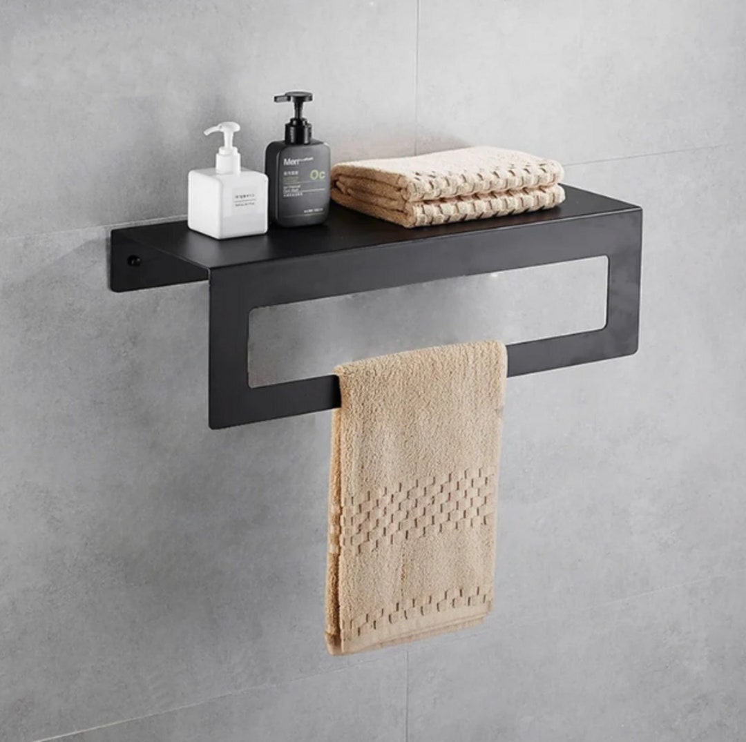 Bathroom Towel Holder With Organizer Shelf Metal Towel - Etsy