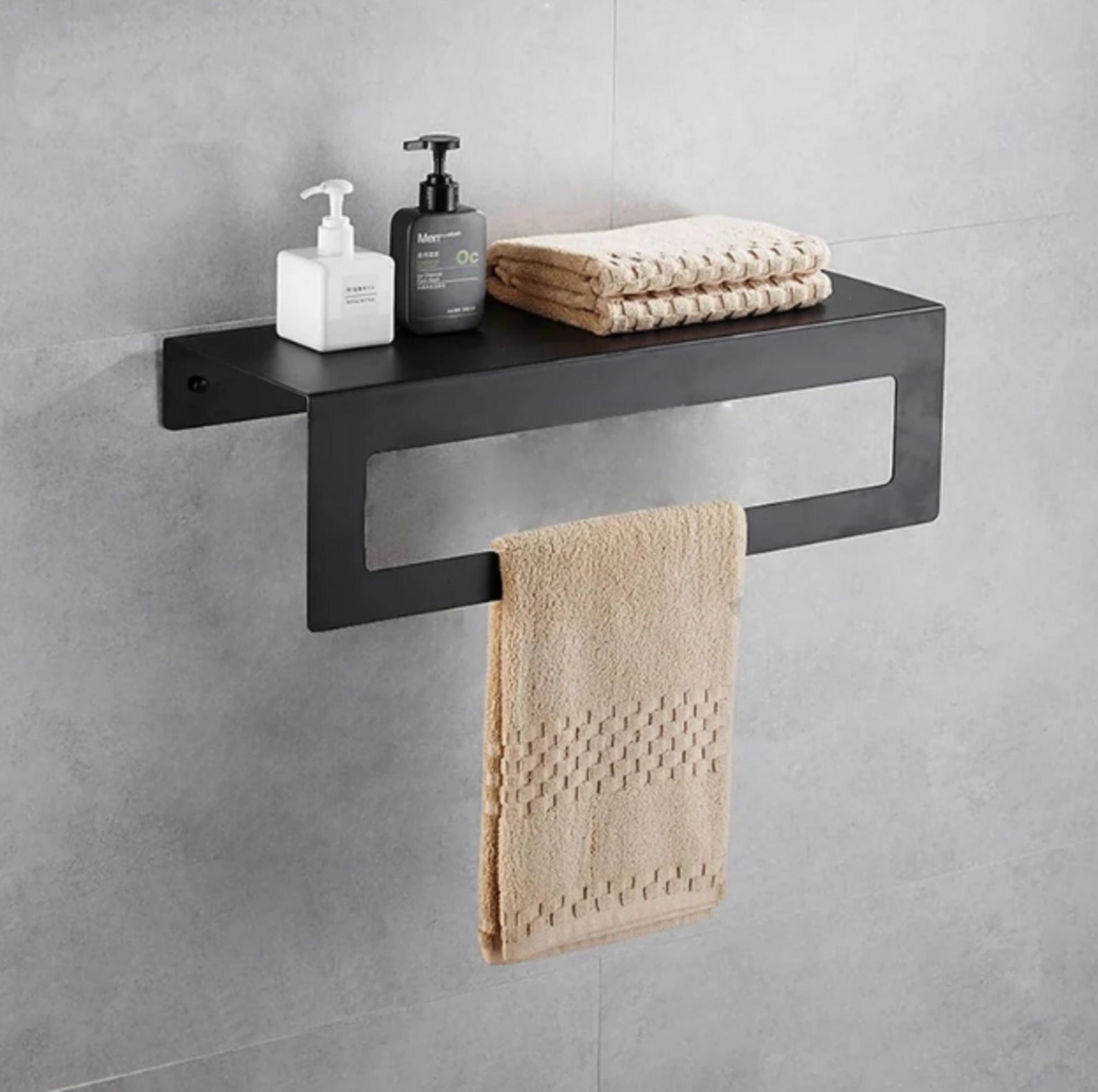 Bathroom Towel Holder With Organizer Shelf Metal Towel - Etsy