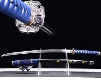 Night Essence Handgefertigtes Japanisches Katana, Traditionelles Samurai-Schwert, Tachi aus hohem Manganstahl, Handwerker Geschmiedetes Display Katana, Geschenk für Ihn