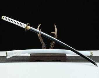 One Piece Zoro Wado Ichimonji Katana Replica | Anime Cosplay Sword | Handmade Full Tang Display Collectible | Manga Inspired Prop