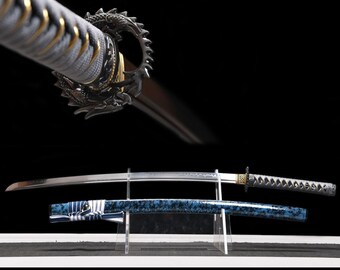 Handgeschmiedetes Katana aus T10-Stahl | Clay Temperiertes Japanisches Samuraischwert Replikat | Handmade Display-Schwert Sammlerstück | Katana Geschenk für Ihn