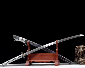 Handmade 1095 High Carbon Steel Katana Sword, Full Tang Japanese Samurai Sword, Hand Forged Sharp Katana, Collector Display Sword