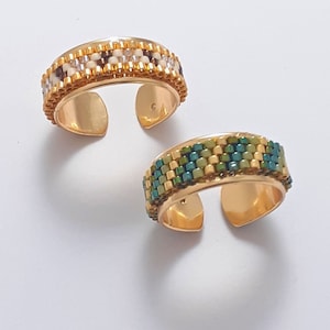 Set of 2 Even count Peyote Ring Pattern, Delica bead pattern PDF, Miyuki pattern, Ring pattern, Jewelry pdf pattern