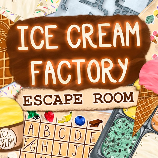 Eis Escape Room für Kinder | Schatzsuche DIY Printable | Drucken und spielen Aktivitäten | Geburtstagsparty Spiele | Eis Fabrik Flucht