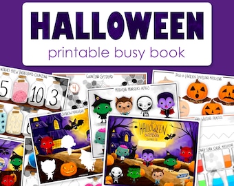 Halloween Busy Book for Toddlers | Printable Homeschool Kindergarten Binder | Preschool Activity Book | Autumn Fall Educational Materials