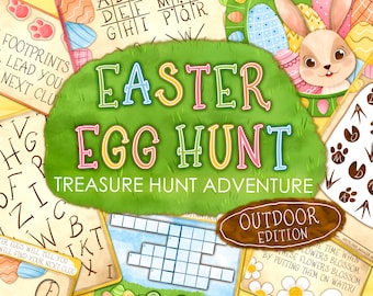 Caça ao tesouro de Páscoa ao ar livre | Caça ao tesouro | Jogo de Páscoa para a família | Materiais para educação domiciliar e professores | Jogos de Páscoa cristãos | Sala de escape