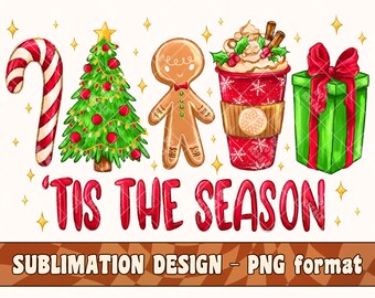 Design de camiseta de Natal | Design de sublimação PNG | Design de caneca de café com leite desenhado à mão | Biscoito de gengibre PNG | Presente de Natal