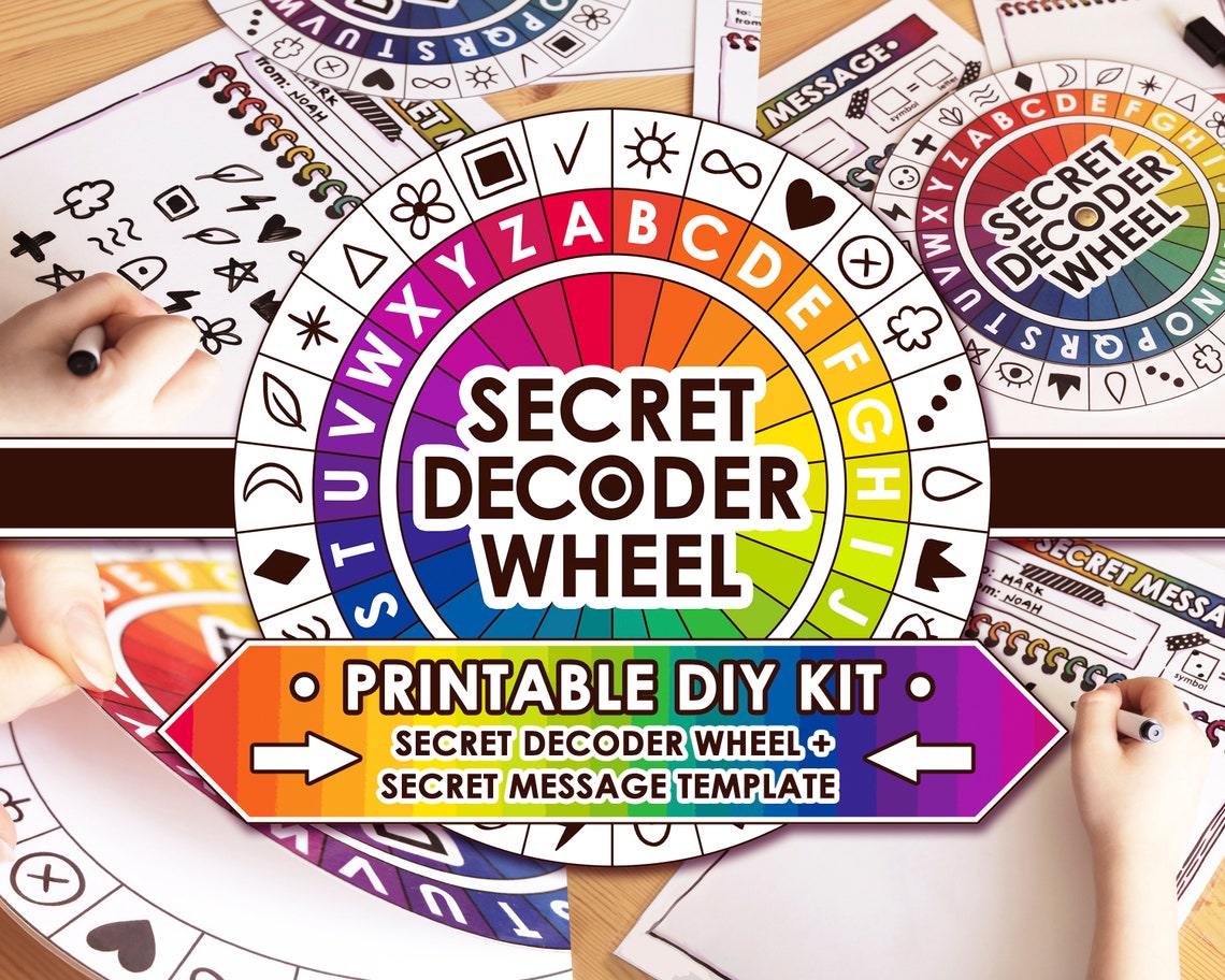 Secret Decoder Wheel | Printable Escape Room | Cipher Wheel PNG ...