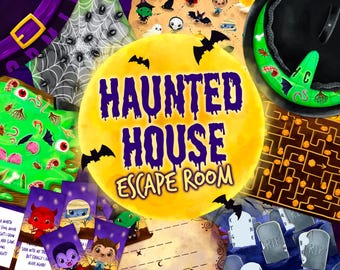 Halloween Haunted House Escape Room for Kids | DIY Escape Room Game | Printable Halloween Game | Print and Play Activity | Family Night Game
