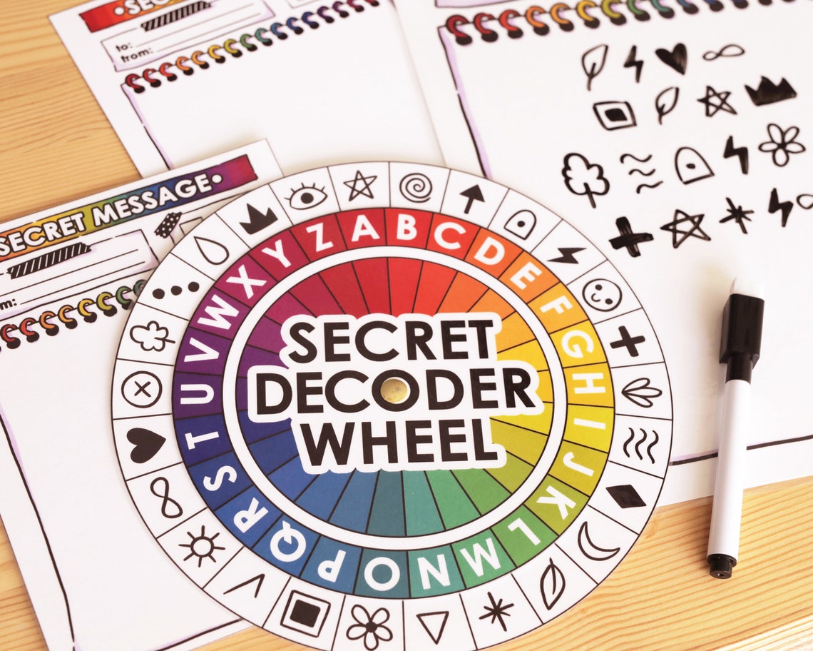 Secret Decoder Wheel | Printable Escape Room | Cipher Wheel PNG ...