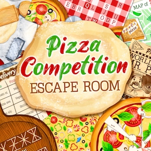 Pizza Competition Escape Room for Kids | DIY Printable Birthday Party Game | Treasure Hunt | Print and Play Activities Pizza