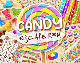 Sala de Escape de Doces para Crianças | Jogo de Festa de Aniversário | Caça ao Tesouro para Imprimir | Caça ao Tesouro para Festas | Atividades para Imprimir e Brincar