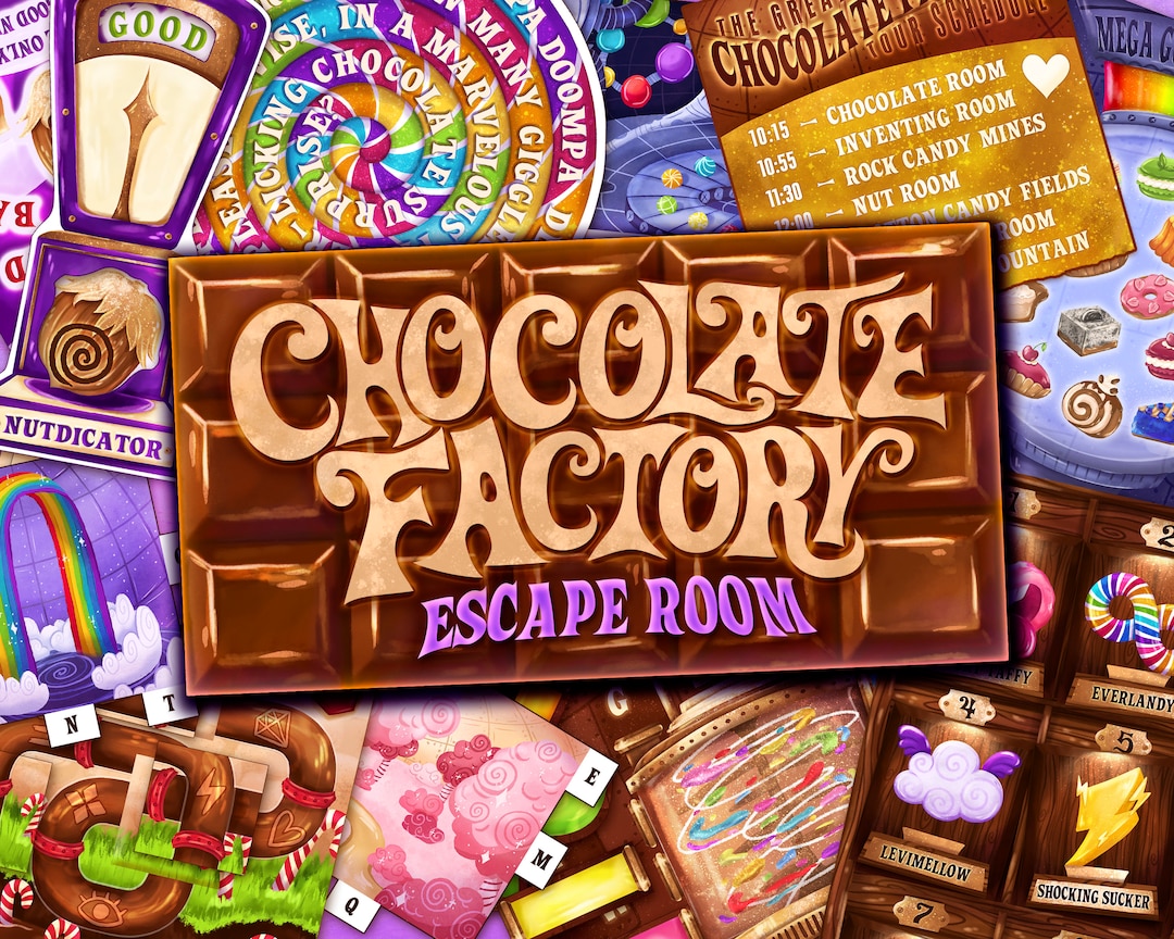 Chocolate Factory Escape Room for Kids Treasure Hunt DIY Printable
