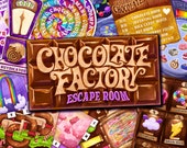 Chocolate Factory Escape Room for Kids | Treasure Hunt DIY Printable | Birthday Party Printables Party Games | Family Game Night