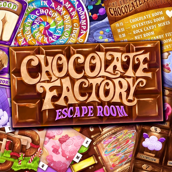 Chocolate Factory Escape Room for Kids | Treasure Hunt DIY Printable | Birthday Party Printables Party Games | Family Game Night