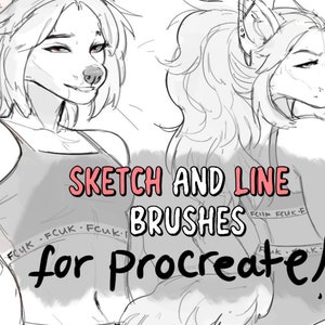 Sketch and line brushes for procreate