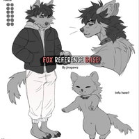 Anthro Furry Fox Canine Lineart Base Fursona Ref Sheet Psd & Png - Etsy