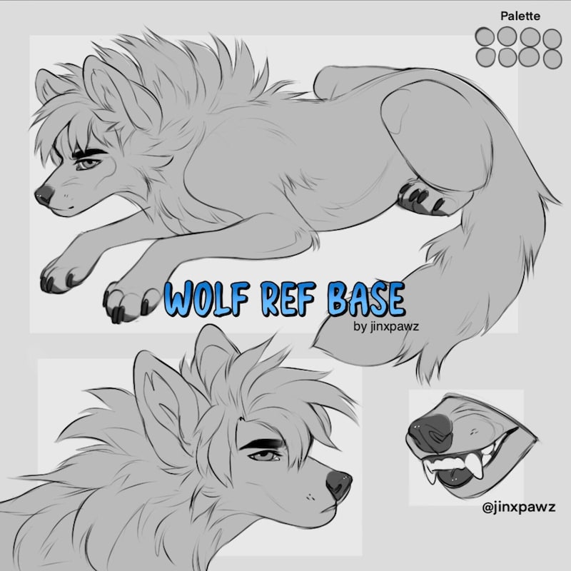Wolf Ref Sheet Base - Etsy