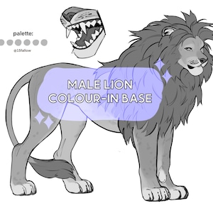 Feral male lion adopt ref sheet base