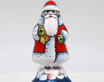 One of a Kind Santa Bell Hand Painted Porcelain Figurine 5.5" by G. DeBrekht