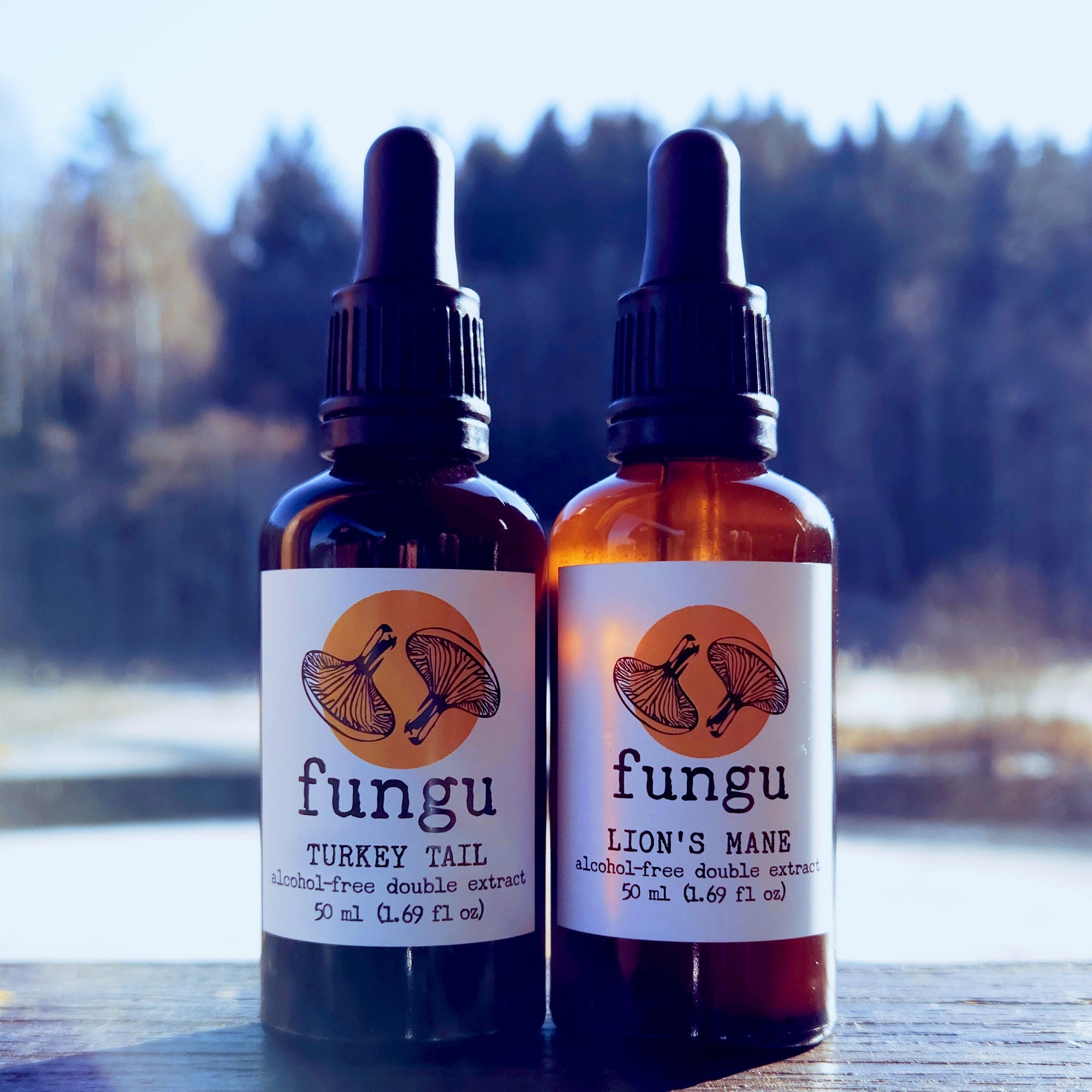 Wild Turkey Tail/lion's Mane Alcoholfree Double Extract Bundle 50/100