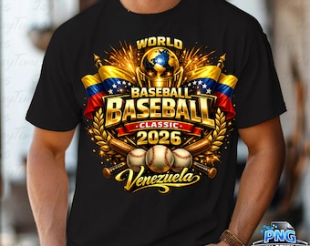 Venezuela WBC Champions 2026 Png, World Baseball Classic Champions Shirt Png, Venezuela Baseball Design Png, Venezuelan Pride Gift