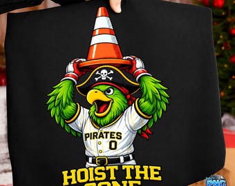Hoist The Cone Png, Pirates Hoist The Cone, Funny Saying Baseball Meme Png, Pittsburgh Baseball Png, Pirate Parrot Mascot Hoist The Cone